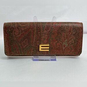 Etro Elegant Paisley Clutch long Wallet Vintage
